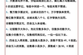 【2025秋新版】四年级数学上册各单元知识点顺口溜