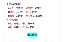 【2025秋新版】二年级语文上册必考知识点：1-8单元词语搭配汇总