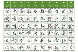 五年级上语文同步精讲字卡（共7页）
