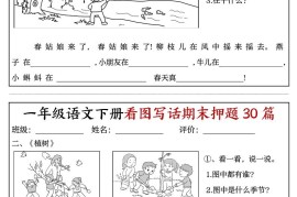 一下语文看图写话期末押题30篇（含范文22页）