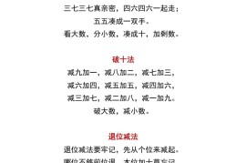 幼升小暑假衔接一年级数学必背口诀