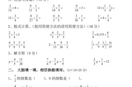 【2025秋新版】六年级数学期中试卷-六上数学