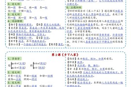 四年级下语文彩色一课一贴全