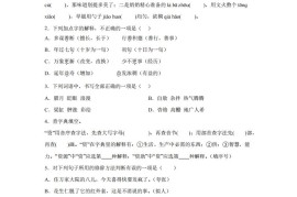 六下语文第一单元单元测试（B卷）