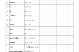 四年级上册译林版英语艾宾浩斯记忆