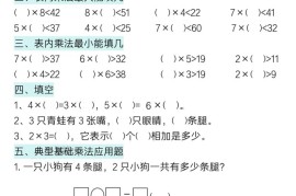 二上数学表内乘法综合小练笔15天
