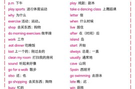 五下英语人教pep版单元知识清单