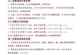六年级上册数学暑假必备知识点汇总9页