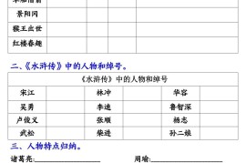 【《四大名著》知识点填空】五下语文