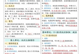 25秋一年级上册人教版数学【必备知识课课贴】