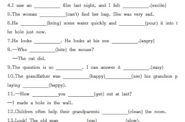六下英语《英语满分专题特训一用所给词的适当形式填空100道》