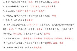 【四升五语文暑假】必背文学常识四下语文