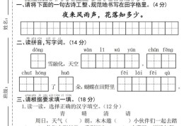 25年一下语文第一单元拔尖检测卷夜来风雨声-（含答案5页）