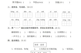 六年级语文下册第三单元基础达标卷