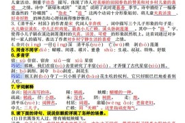 四下语文重点知识点一遍过41页