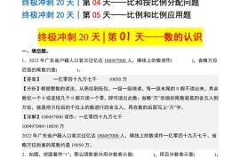 小升初数学终极冲刺20天（1-5天冲刺打卡）（答案解析版）