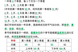 三下数学年月日知识点整理