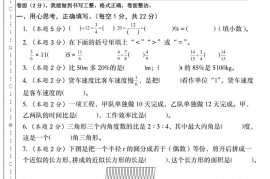 【人教版】2025学年六年级下册春季开学摸底测试卷数学试卷【A卷】